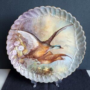 Large Antique Hand Painted Limoges Porcelain Wall Charger Plate 13.4"